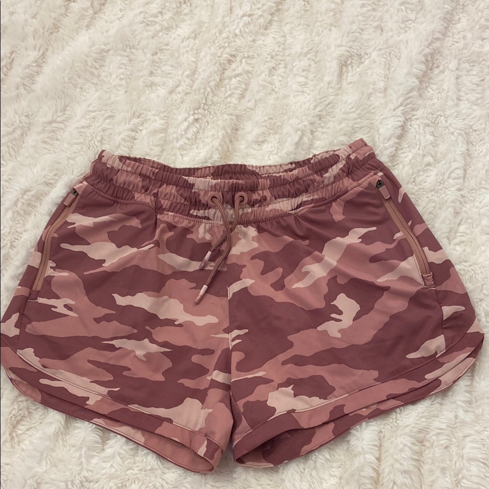 Athleta Pink and Brown Athletic Shorts Lightweight Performance Wear